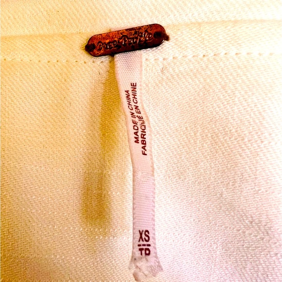 FREE PEOPLE Eggshell Femme Raw Edge Linen Blend Waterfall Blazer Buckles! Small - Picture 4 of 10